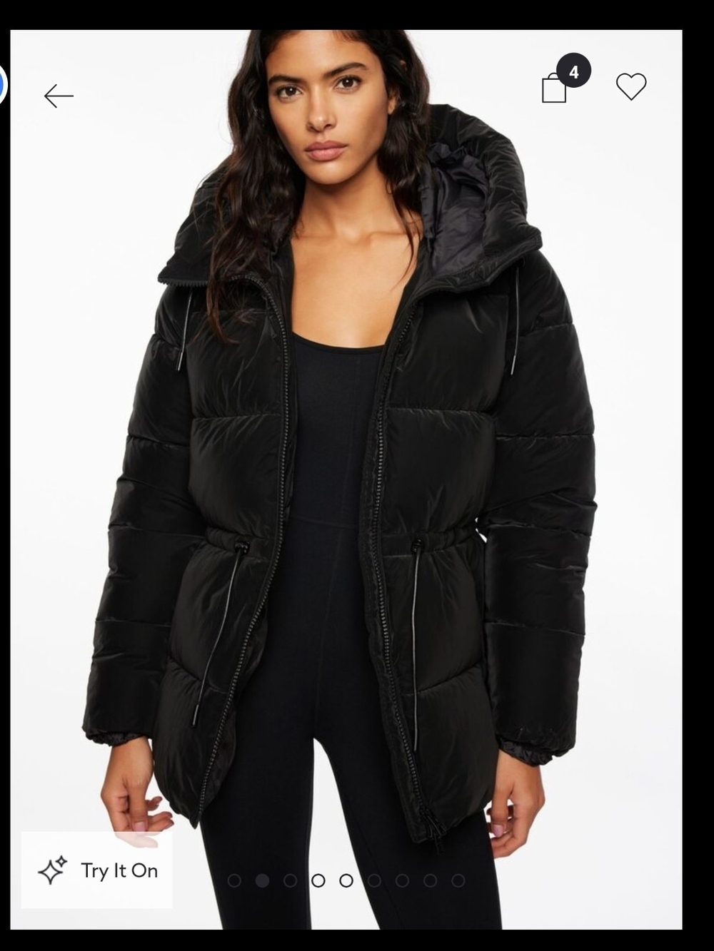 Lustre Puff Clinched Waist Puffer Jacket